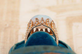 Antique French Opal and Rose-Cut Diamond Ring, c.1880