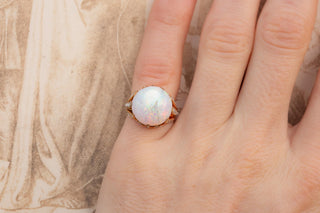 Antique French Opal and Rose-Cut Diamond Ring, c.1880