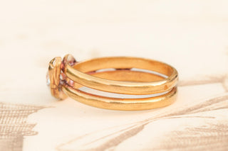 Antique Victorian French Snake Ring with Diamond Head, c.1870