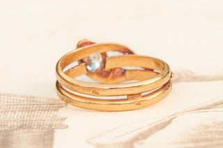 Antique Victorian French Snake Ring with Diamond Head, c.1870