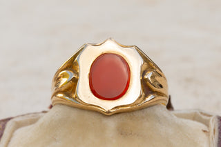 Edwardian Shielded Carnelian Signet