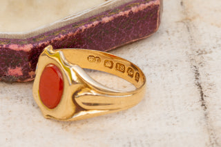 Edwardian Shielded Carnelian Signet