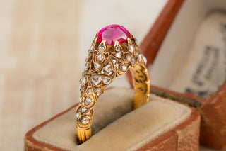 Antique Burma Ruby & Diamond Ring