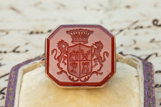 18th Century Intaglio Coat of Arms Ring