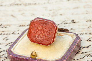 18th Century Intaglio Coat of Arms Ring