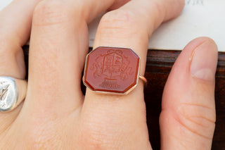 18th Century Intaglio Coat of Arms Ring