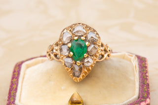 19th Century Emerald and Diamond Heart Ring-Ravensbury Antiques