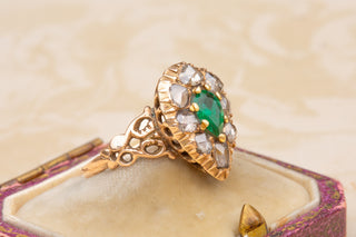 19th Century Emerald and Diamond Heart Ring-Ravensbury Antiques