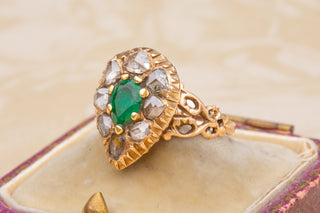 19th Century Emerald and Diamond Heart Ring-Ravensbury Antiques