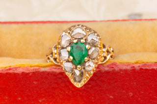 19th Century Emerald and Diamond Heart Ring-Ravensbury Antiques