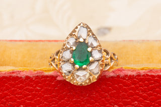 19th Century Emerald and Diamond Heart Ring-Ravensbury Antiques