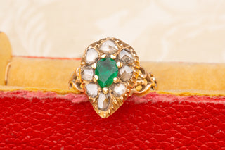 19th Century Emerald and Diamond Heart Ring-Ravensbury Antiques