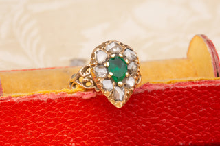 19th Century Emerald and Diamond Heart Ring-Ravensbury Antiques