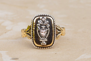 Victorian Diamond Urn Memorial Ring