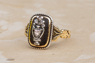 Victorian Diamond Urn Memorial Ring