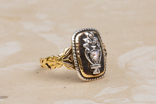 Victorian Diamond Urn Memorial Ring