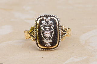 Victorian Diamond Urn Memorial Ring