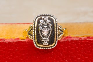 Victorian Diamond Urn Memorial Ring