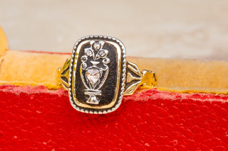 Victorian Diamond Urn Memorial Ring