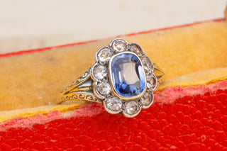 Edwardian Sapphire Cluster Ring