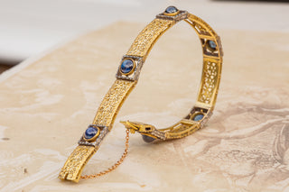 Antique Openwork Bracelet with Sapphires