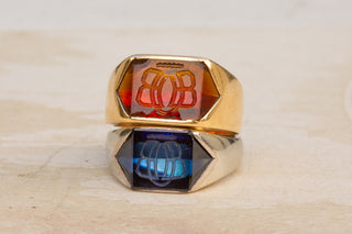 French Art Deco Citrine Intaglio Ring