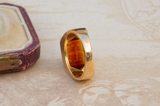 French Art Deco Citrine Intaglio Ring