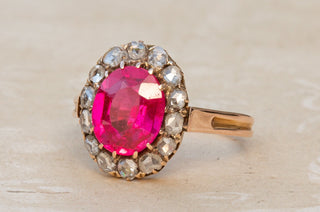 Edwardian Ruby Cluster Ring