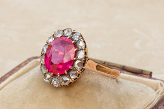 Edwardian Ruby Cluster Ring