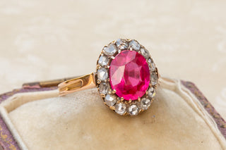 Edwardian Ruby Cluster Ring