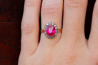 Edwardian Ruby Cluster Ring