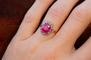 Edwardian Ruby Cluster Ring