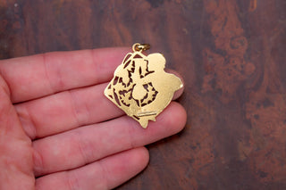 Rare Spanish Art Nouveau Gold and Enamel Pendant; Barcelona, c.1920