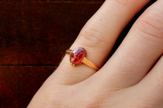 Victorian Rose Cut Garnet Ring