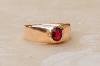 Victorian Red Glass Stirrup Ring