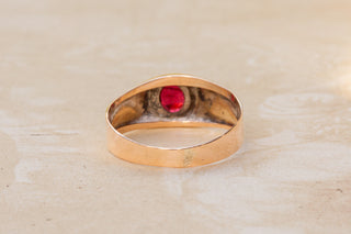 Victorian Red Glass Stirrup Ring