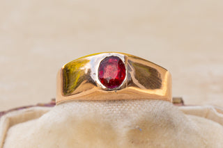 Victorian Red Glass Stirrup Ring