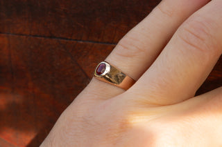 Victorian Red Glass Stirrup Ring