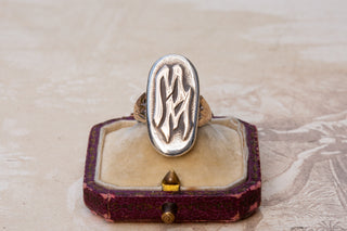 Art Nouveau Silver Monogram Signet Ring