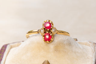 Victorian Pink Garnet and Pearl Cluster