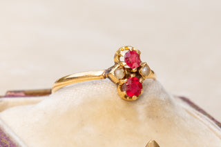 Victorian Pink Garnet and Pearl Cluster