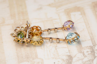 Edwardian 21K Gold & Platinum Harlequin Gem-Set Pendant Brooch, c.1905