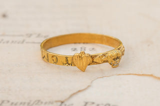 Spanish Renaissance High Karat Gold Posy Betrothal Ring, Early 17th Century