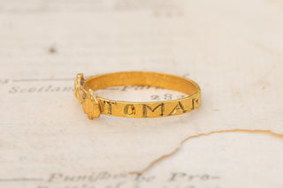 Spanish Renaissance High Karat Gold Posy Betrothal Ring, Early 17th Century