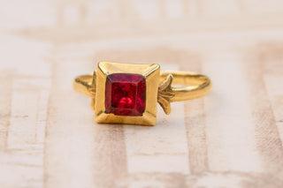 Antique Italian Foiled Rock Crystal Solitaire Ring, c.1840