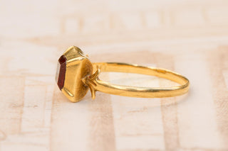 Antique Italian Foiled Rock Crystal Solitaire Ring, c.1840