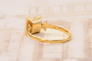 Antique Italian Foiled Rock Crystal Solitaire Ring, c.1840