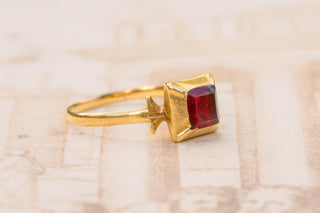 Antique Italian Foiled Rock Crystal Solitaire Ring, c.1840