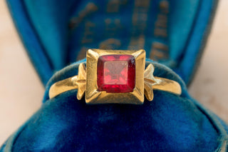 Antique Italian Foiled Rock Crystal Solitaire Ring, c.1840