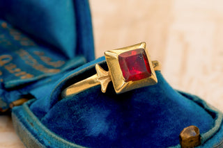 Antique Italian Foiled Rock Crystal Solitaire Ring, c.1840